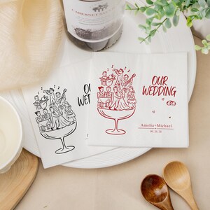Personalized Cocktail Napkins, Custom Beverage Napkins with Text, Wedding & Bridal Shower Party Decor, Engagement and Event Tableware