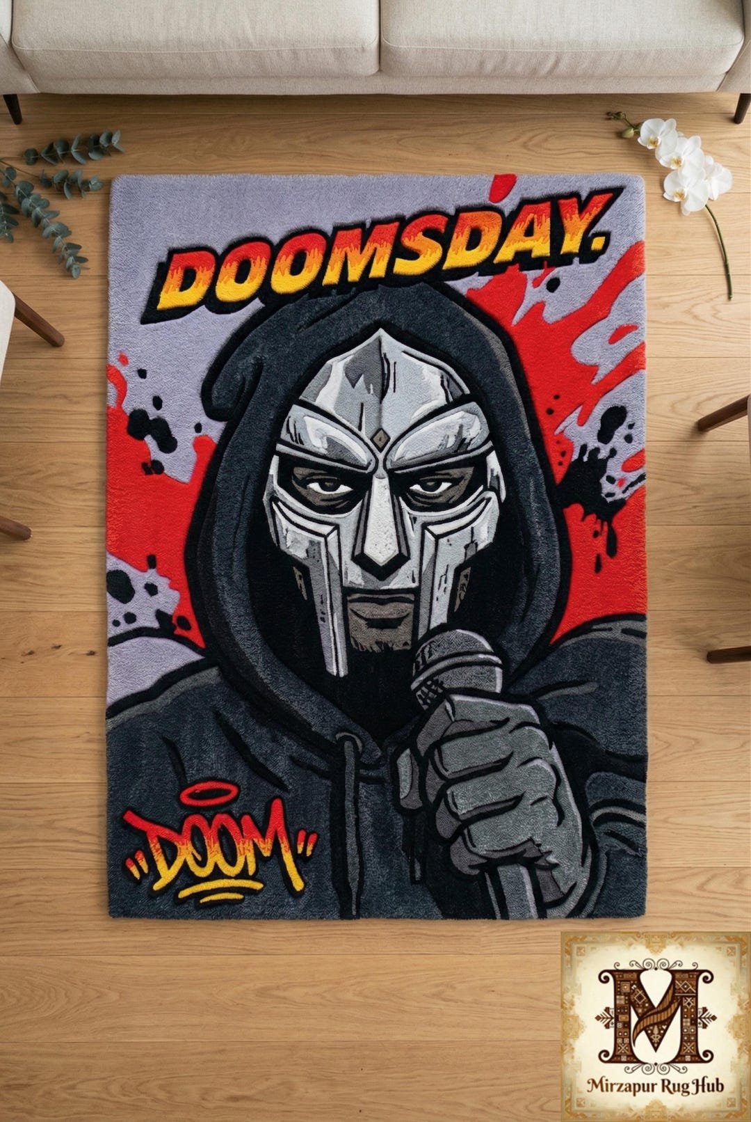 MF DOOM Doomsday Hand-tufted Wool Rug Graphic Art Carpet, Retro Game ...
