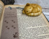 Needle Felted cat Bookmark  Handmade Reading Gift | Book Lover Gift | Made in Wales