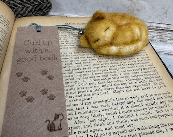 Needle Felted cat Bookmark  Handmade Reading Gift | Book Lover Gift | Made in Wales