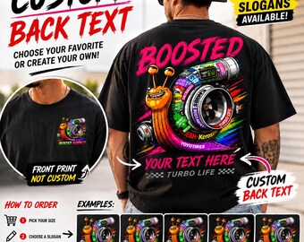 Chemise escargot turbo personnalisée, t-shirt boosté non cassé, chemise voiture JDM drôle, t-shirt de course de dérive, cadeau Turbo Life pour les gars de la voiture