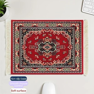 Turkish Rug Mouse Pad| Anatolian Kilim Mousepad|Boho Desk Decor|  Aesthetic Office Accessories| Non Slip Rubber Desk Mat| Unique Gift