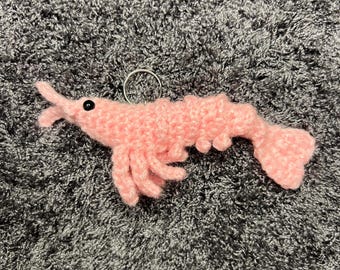 Crochet Shrimp Keychain