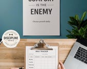 Discipline Workout Bundle | Motivational Gym Poster + Weekly Workout Tracker | Fitness Printable | Instant Download