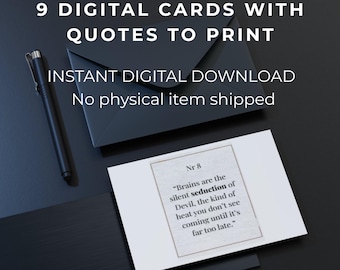 9 tarjetas digitales con citas para imprimir, descargar, crear tarjetas PDF para scrapbooking e inspirar tu escritorio.