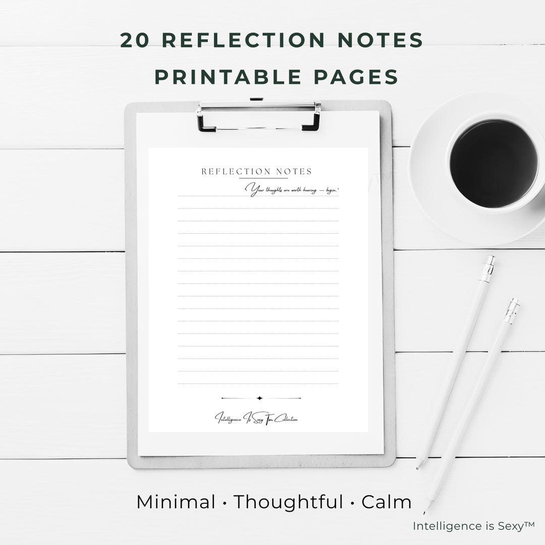Reflection Notes, 20 Printable Pages, Guided Prompts + Quotes ...