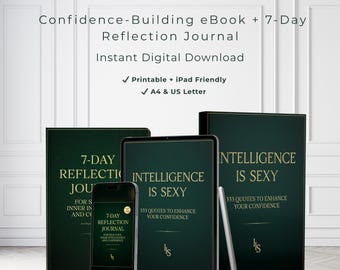 Paquete de autoconfianza: eBook con 333 citas + Diario de reflexión de 7 días (PDF imprimible, descarga instantánea)