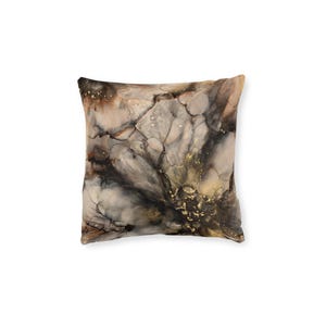 Latte Floral Pillow - Cozy Plush Cushion for Living Room