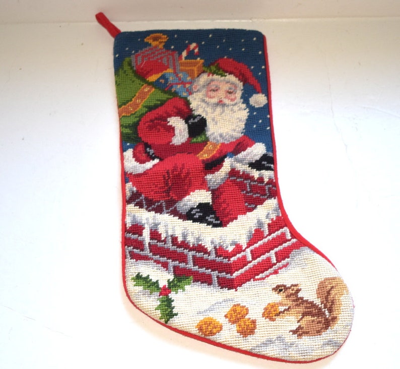 Vintage Home Decor Santa Claus Squirrel Fireplace Hanging Etsy