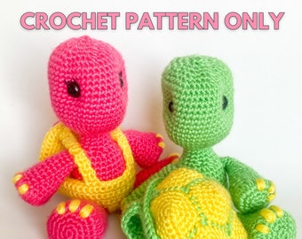 Tortue au crochet avec motif de carapace amovible
