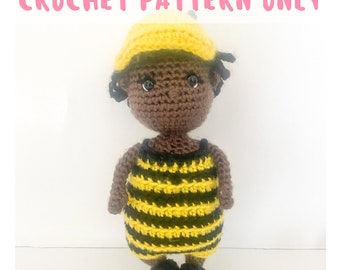 Yellow Bee Costume Doll Crochet Pattern