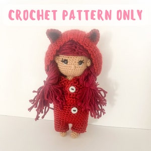 Red Fox Costume Doll Crochet Pattern