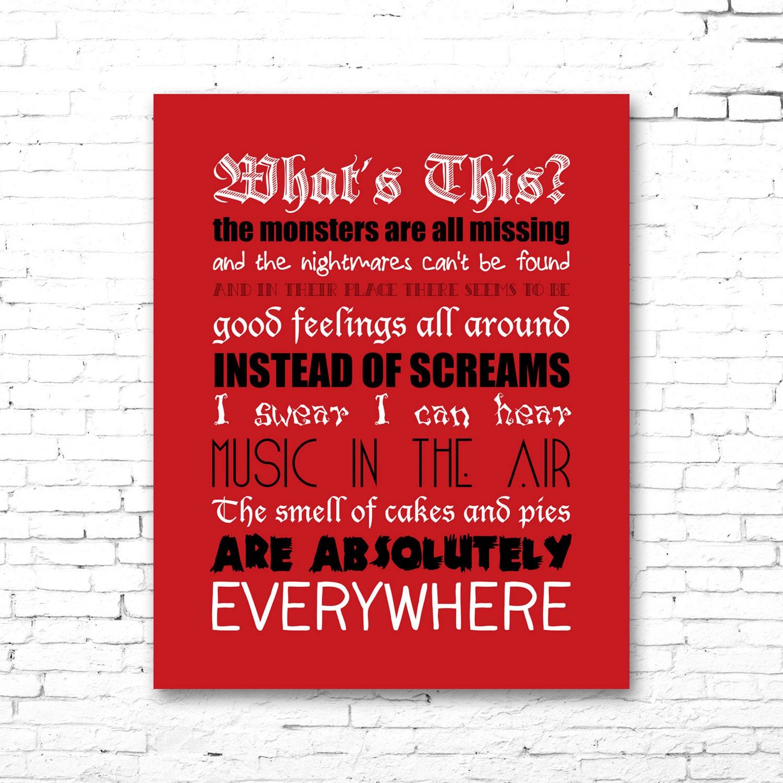 NIGHTMARE BEFORE CHRISTMAS Printable Diy Lyrics Artwork Etsy NIGHTMARE BEFORE CHRISTMAS Printable Diy Lyrics Artwork Etsy