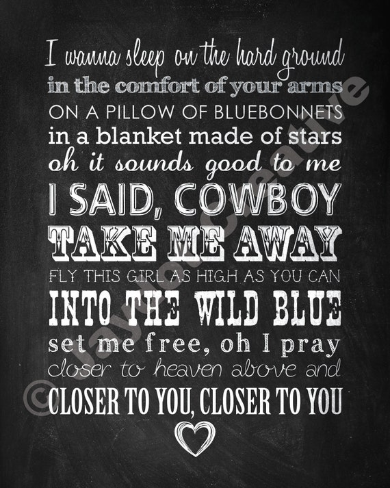 Dixie Chicks Cowboy Take Me Away Song Printable Etsy Dixie Chicks Cowboy Take Me Away Song Printable Etsy