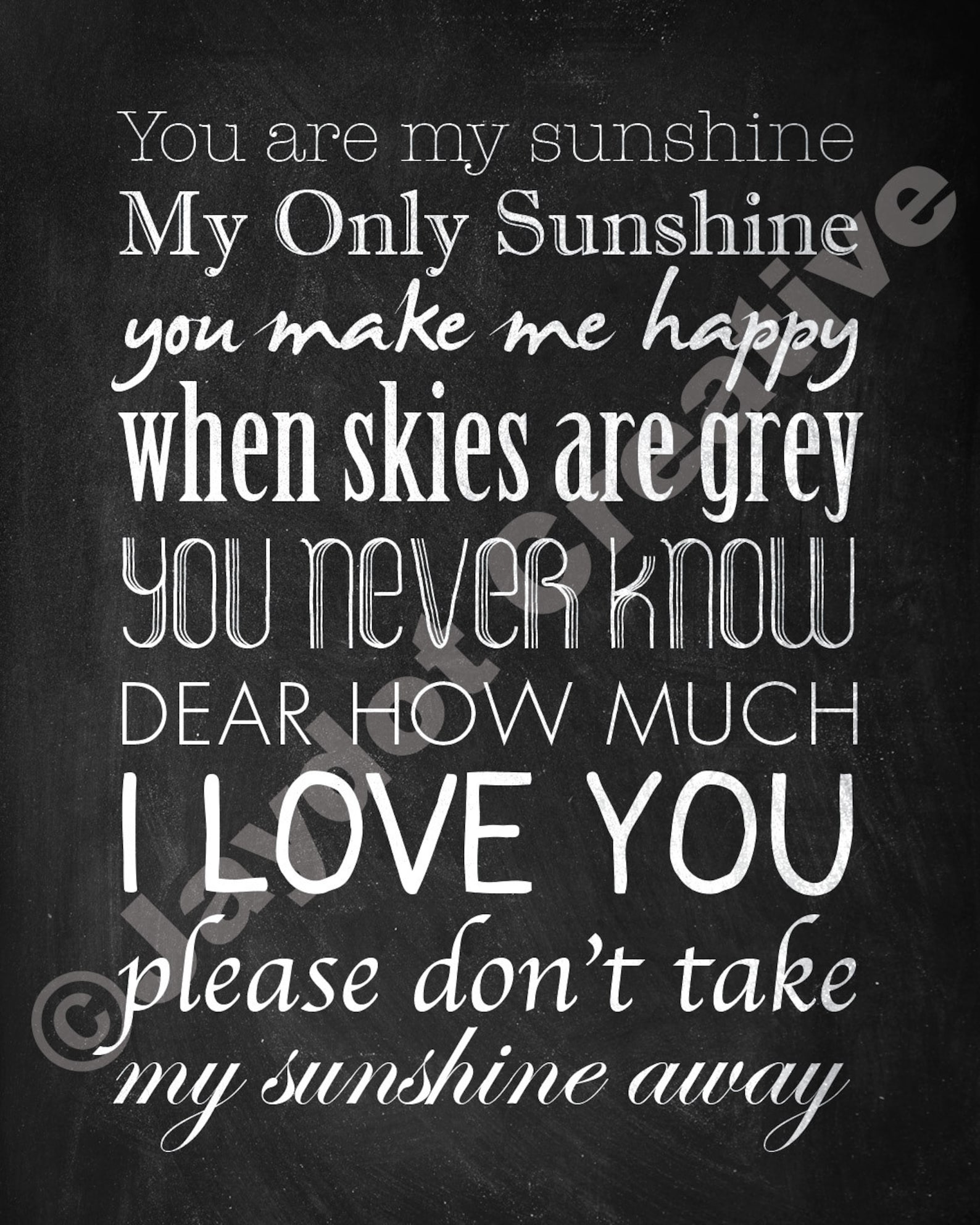 YOU Are MY SUNSHINE Printable Lyrics Artwork Chalkboard Etsy you-are-my-sunshine-printable-lyrics-artwork-chalkboard-etsy