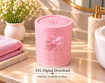 Mini Trash Can STL – Decorative Desktop Waste Bin with Lid