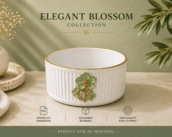 Bol decorativo multiusos STL, organizador para baño y encimera