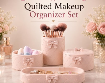 Organizador de maquillaje acolchado STL, almacenamiento de tocador (descarga digital)