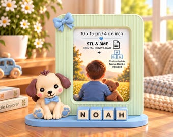 Personalized Baby & Kids Photo Frame STL – Nursery Picture Frame with Name Blocks