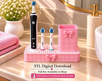 Electric Toothbrush Holder STL – Oral-B Compatible Bathroom Organizer