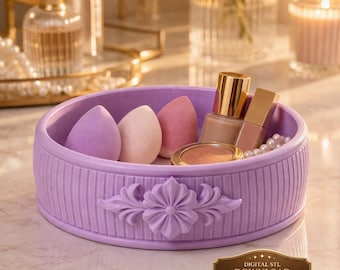 Bandeja decorativa de acero inoxidable, bandeja organizadora para tocador.