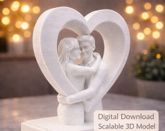 Romantic Couple Heart STL – 3D Printable Decor