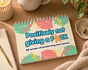 Sweary Affirmation Desk Flip Chart | 52 Weeks Funny Vibes, Adult Office Gift