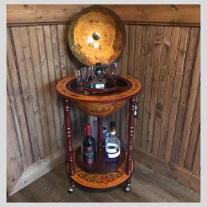 Mixology Vintage Globe – Secchiello Per Ghiaccio A Doppia Parete Con Mappa Mondiale – Capacità 1,2 Litri – Idea Regalo