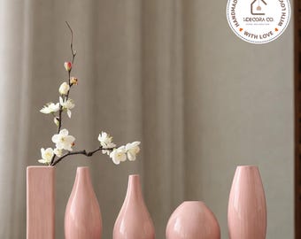 Vaso de cerâmica artesanal minimalista para decoração de casa, pequeno vaso de mesa para flores.