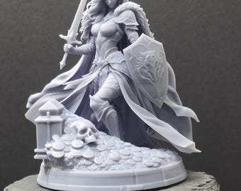 Fantasy Warrior Goddess Statue – Resin 3D Printed Collectible