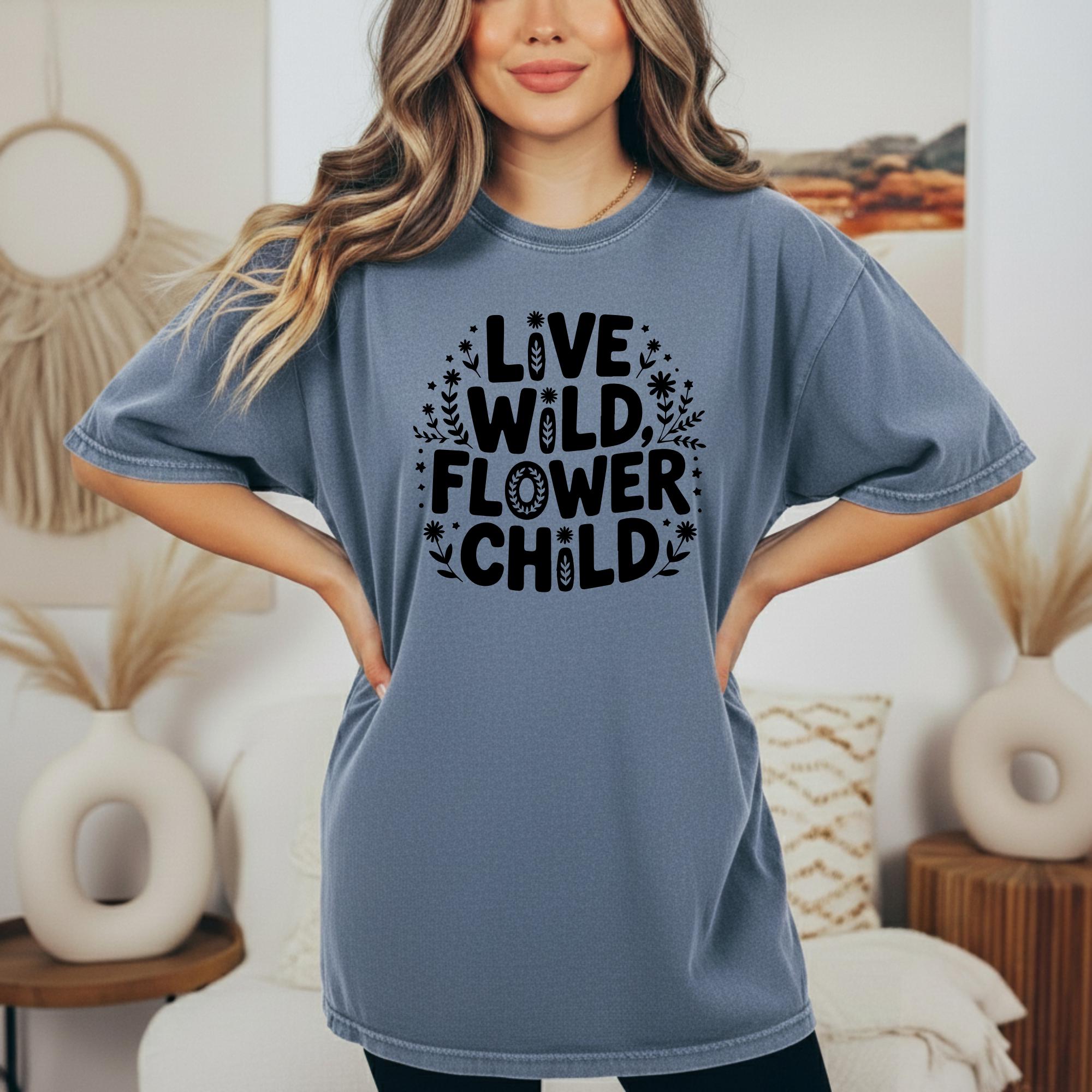 Live Wild Flower Child SVG PNG | Boho Hippie Floral Typography Design ...