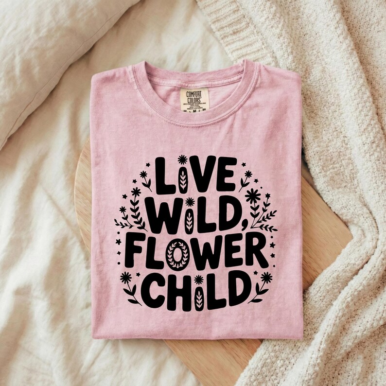 Live Wild Flower Child SVG PNG | Boho Hippie Floral Typography Design ...