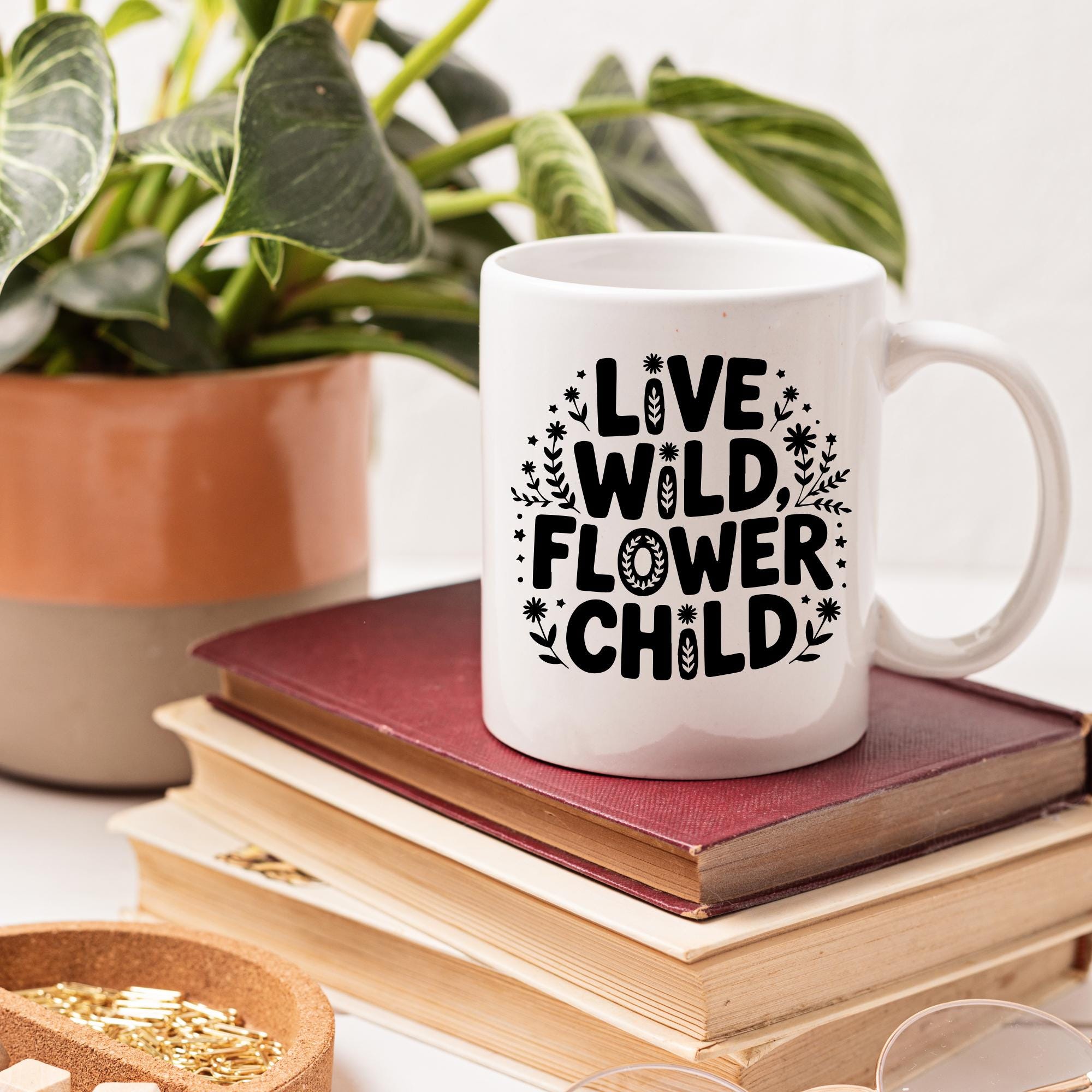 Live Wild Flower Child SVG PNG | Boho Hippie Floral Typography Design ...