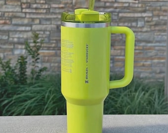 Stanley X Starbucks Limited Edition Lime Green Shimmer 40oz Tumbler New