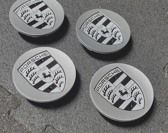Paquete de 4 tapacubos para rueda Porsche, tapacubos/espejo de 76 mm