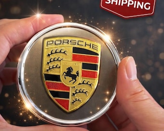 Juego de 4 tapacubos centrales para llantas Porsche: 76 mm, color marrón crema mate