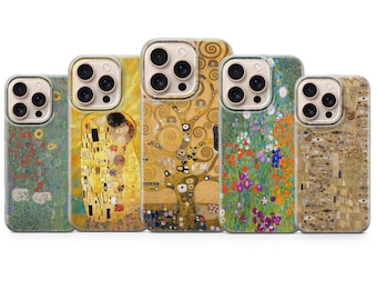 Gustav Klimt Phone Case Artist Painting Cover for iPhone 17 Pro Max, 16e, 15, 14, 13 & Samsung S25 Ultra, S24 FE, A56, A16, Pixel 10 XL, 9a,