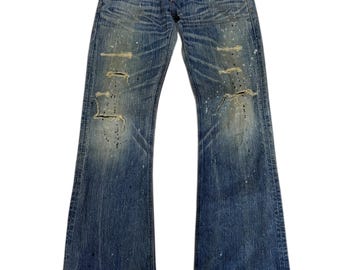 vintage Edwin - Jean 503 bleu Trip Clawmark en denim vieilli