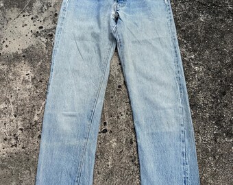 Vintage 70’s Levi’s 501 Rindem Selvedge Redline Distressed Denim Jeans #6 Button