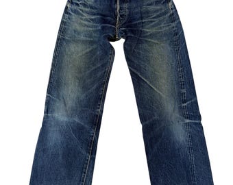 Vaqueros vintage Porky’s Kyoto Made In Japan Redline Selvedge con efecto desgastado y estampado de garras.