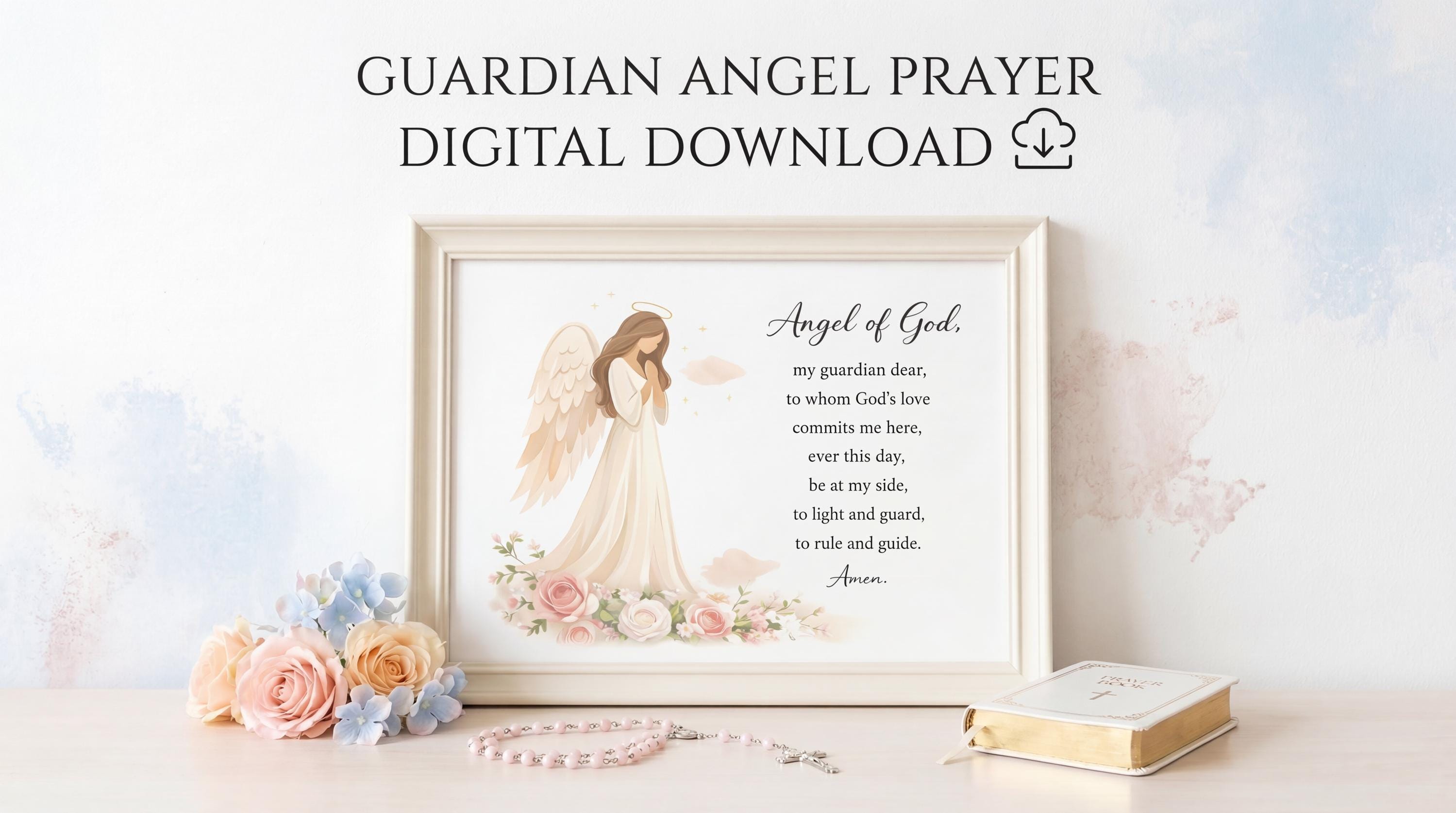 Guardian Angel Prayer Printable – Angel of God Prayer Print – Catholic ...
