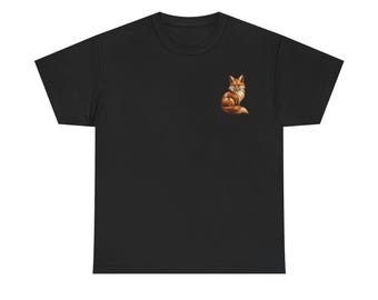 Camiseta con ilustración de zorro rojo / Camiseta con estampado de zorro, prenda de naturaleza y vida silvestre.
