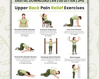 Upper Back Pain Relief Exercises | 12 Upper Back Stretching Exercises | Shoulder & Spine Mobility Workout | Thoracic Mobility PDF