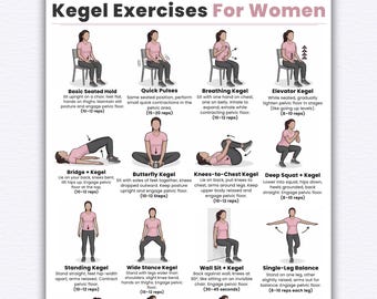 Printable Kegel Exercises for Women | Pelvic Floor Workout Chart | Bladder Control & Core Strength PDF