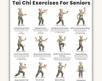 Printable Tai Chi Exercises for Seniors  Tai Chi Exercise Chart and Workout Plan PDF for Balance, Mobility & Healthy Aging  Digital Download