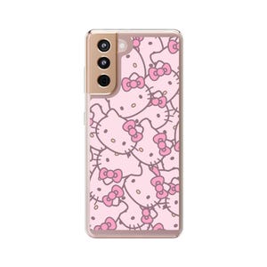 Hello Kitty Pattern Clear Case | Pink Cat Face Phone Case image 9