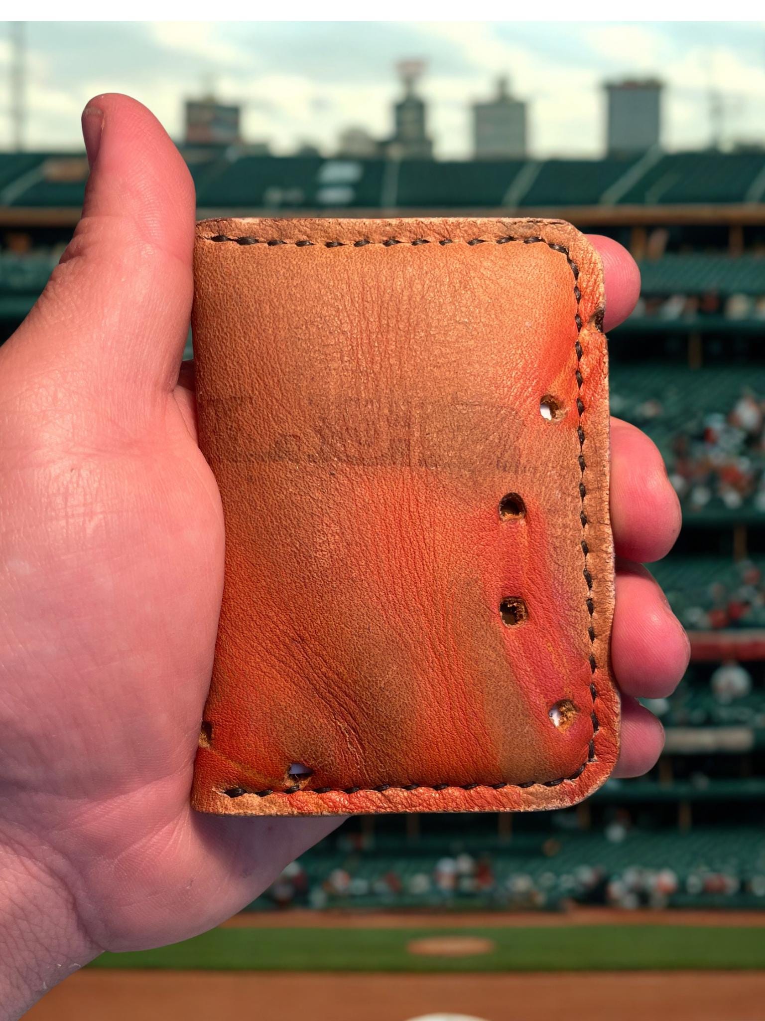 Upcycled Baseball Glove Leather Bifold Wallet | Handcrafted, One-of-a ...