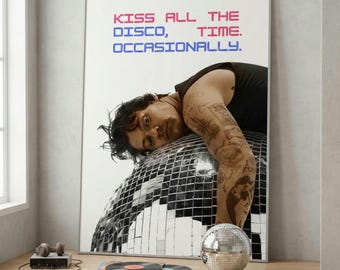 Retro Disco Styles Poster, Harries 1d Fan Gift, Kiss All the Time