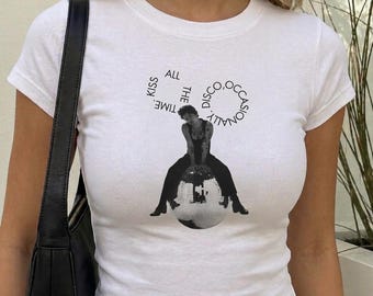 disco ball baby tee, harry shirt vintage, kiss all the time top, retro styles merch, together together concert outfit