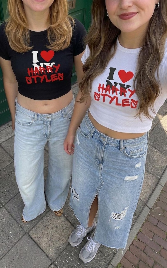 styles nyc baby tee, i love harry new york top, matching concert shirts, retro new york tour outfit, together together, i heart harry